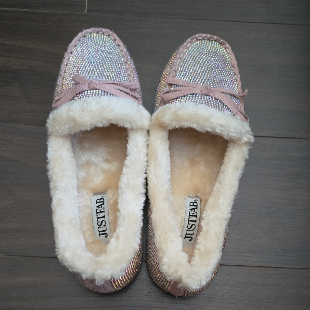 NWT JustFab Rhinestone Moccasins - Picture 2 of 6